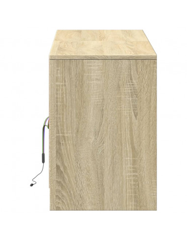 Mobile Porta TV con LED Rovere Sonoma 139,5x34x50 cm Truciolato