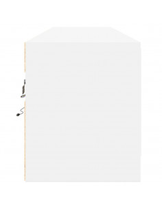 Mobile TV a Parete con LED Bianco 180x31x38 cm 2