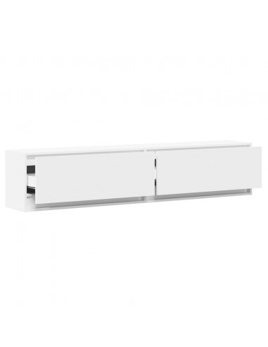 Mobile TV a Parete con LED Bianco 180x31x38 cm