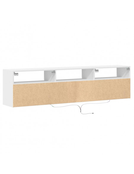 Mobile TV a Parete con LED Bianco 180x31x45 cm