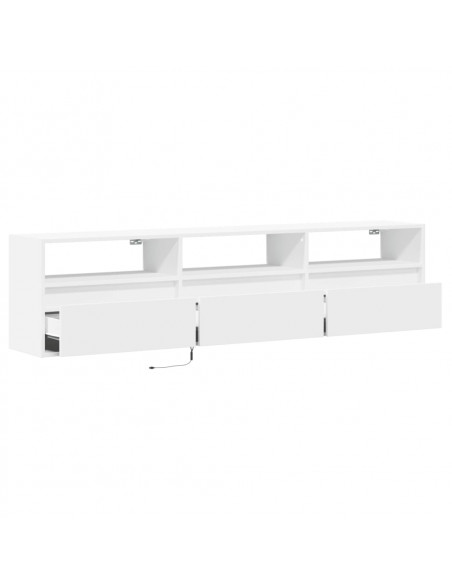 Mobile TV a Parete con LED Bianco 180x31x45 cm