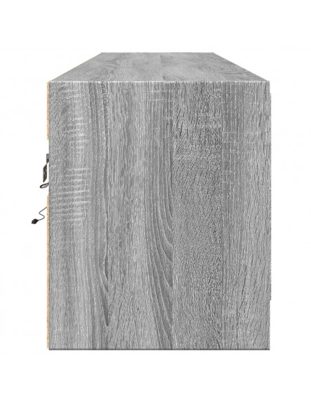 Mobile TV a Parete con LED Grigio Sonoma 180x31x38 cm
