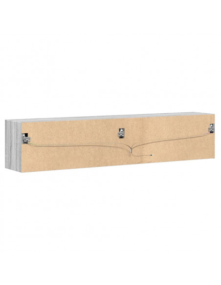 Mobile TV a Parete con LED Grigio Sonoma 180x31x38 cm