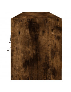 Mobile TV a Parete con LED Rovere Fumo 180x31x38 cm 2
