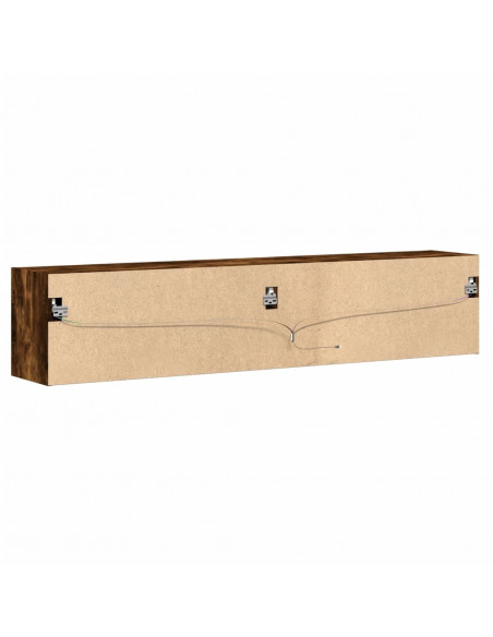 Mobile TV a Parete con LED Rovere Fumo 180x31x38 cm
