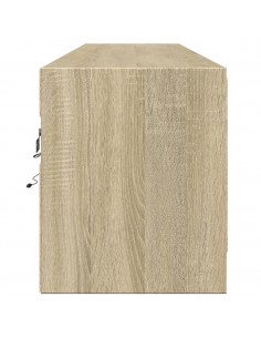 Mobile TV a Parete con LED Rovere Sonoma 180x31x38 cm 2