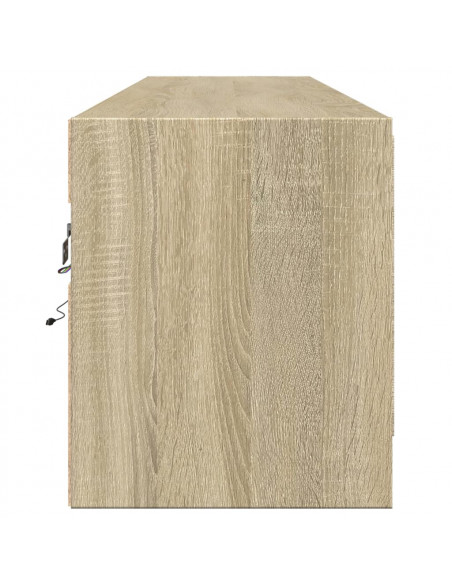 Mobile TV a Parete con LED Rovere Sonoma 180x31x38 cm