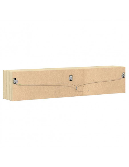 Mobile TV a Parete con LED Rovere Sonoma 180x31x38 cm
