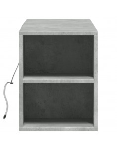 Mobile TV a Parete con Luci LED Grigio Cemento 135x31x39,5 cm 2