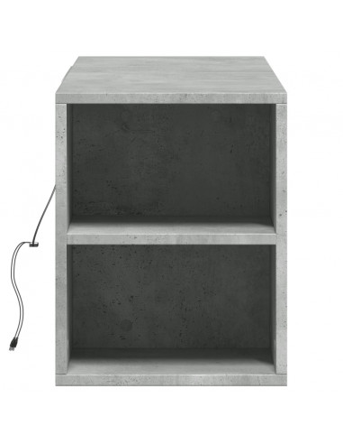 Mobile TV a Parete con Luci LED Grigio Cemento 135x31x39,5 cm