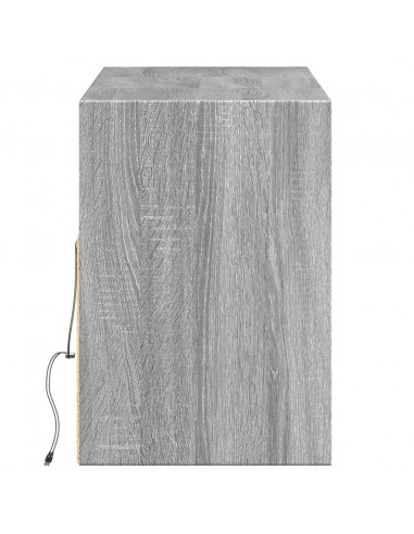 Mobile TV a Parete con Luci LED Grigio Sonoma 130x31x45 cm
