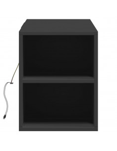 Mobile TV a Parete con Luci LED Nero 135x31x39,5 cm 2