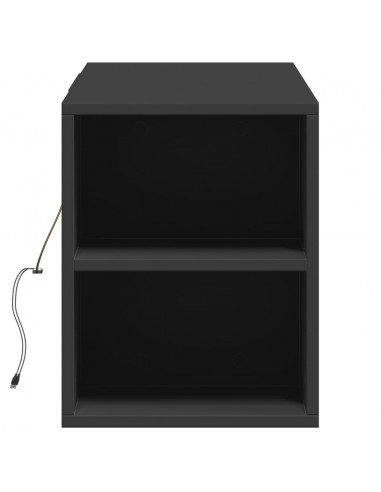 Mobile TV a Parete con Luci LED Nero 135x31x39,5 cm