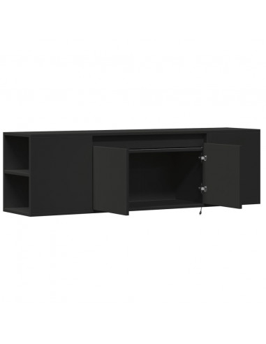 Mobile TV a Parete con Luci LED Nero 135x31x39,5 cm