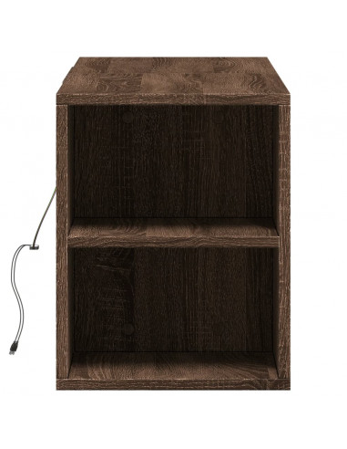 Mobile TV a Parete con Luci LED Rovere Marrone 135x31x39,5 cm