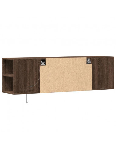 Mobile TV a Parete con Luci LED Rovere Marrone 135x31x39,5 cm