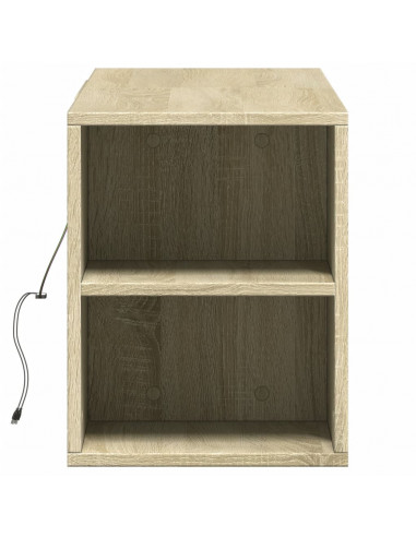 Mobile TV a Parete con Luci LED Rovere Sonoma 135x31x39,5 cm
