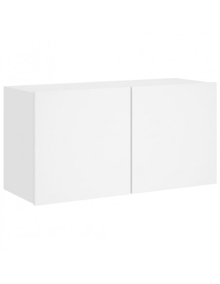 Mobili TV a Muro 5pz Bianchi in Legno Multistrato