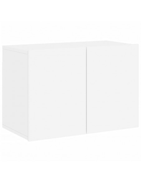 Mobili TV a Muro 5pz Bianchi in Legno Multistrato