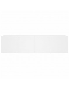 Mobili TV a Parete 2pz Bianchi 80x30x41 cm 2