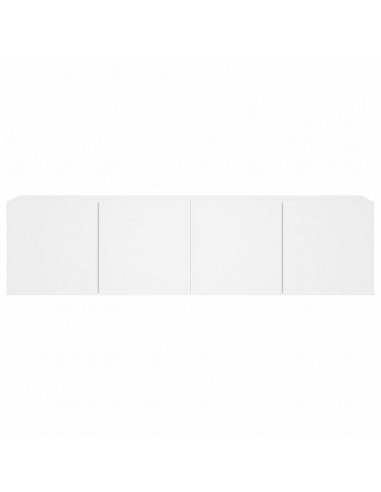 Mobili TV a Parete 2pz Bianchi 80x30x41 cm