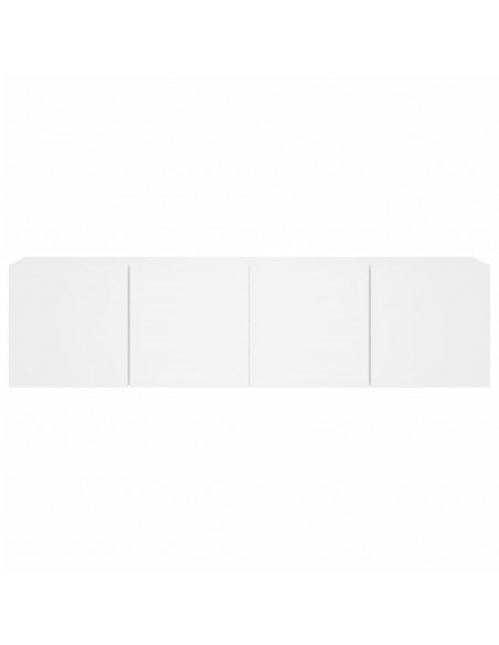 Mobili TV a Parete 2pz Bianchi 80x30x41 cm