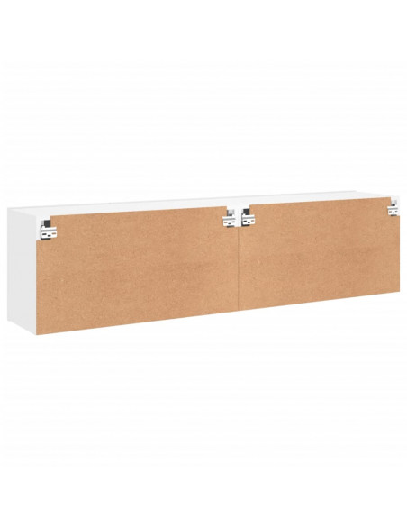 Mobili TV a Parete 2pz Bianchi 80x30x41 cm