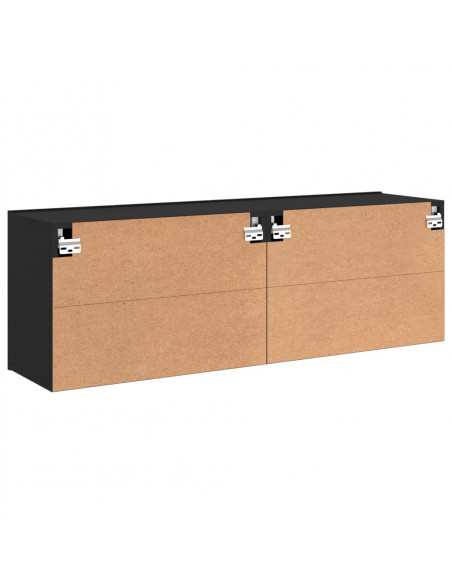 Mobili TV a Parete 2pz Neri 60x30x41 cm
