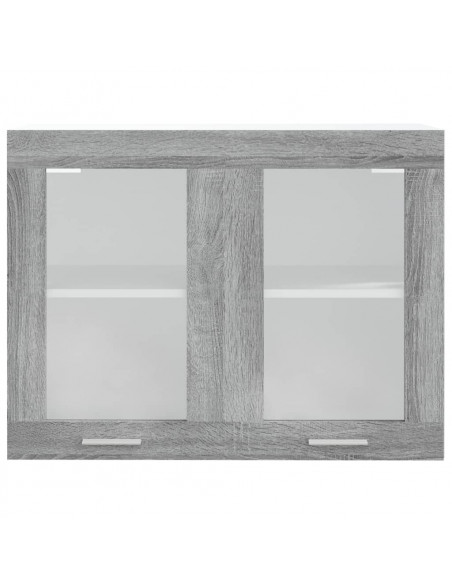 Pensile “Lyon” Grigio Sonoma 80x31x60 cm Vetro e