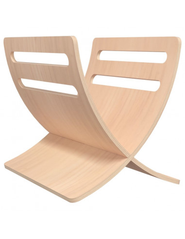 Portariviste da Pavimento in Legno Colore Naturale