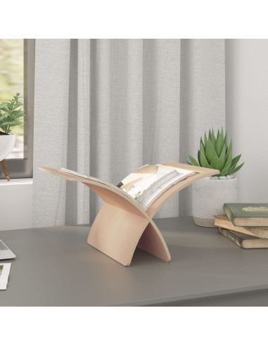 Portariviste da Pavimento in Legno Colore Naturale