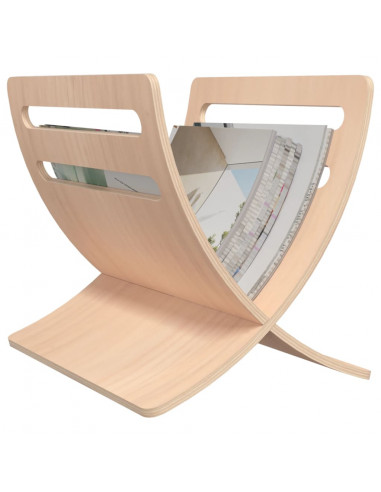 Portariviste da Pavimento in Legno Colore Naturale