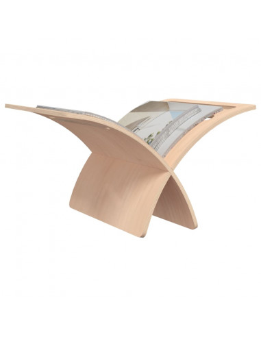 Portariviste da Pavimento in Legno Colore Naturale