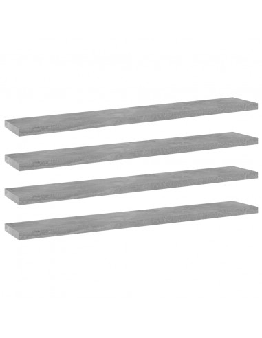 Ripiani per Libreria 4pz Grigio Cemento 60x10x1,5cm Multistrato