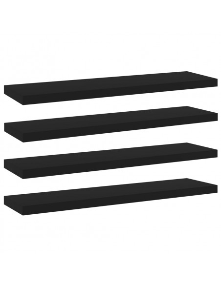 Ripiani per Libreria 4pz Neri 40x10x1,5cm in Legno Multistrato