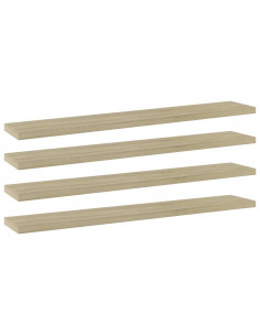Ripiani per Libreria 4pz Rovere Sonoma 60x10x1,5cm Multistrato 2