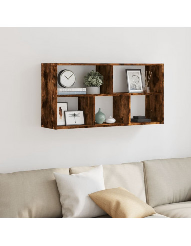 Scaffale a Muro Rovere Fumo 100x25x50 cm in Legno Multistrato