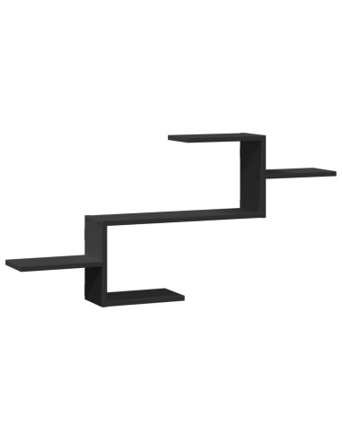 Scaffale a Parete Nero 104x15x49 cm in Truciolato