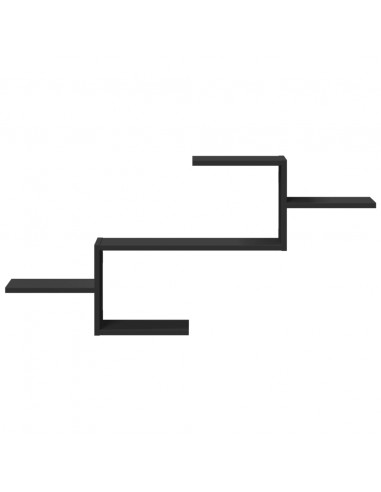 Scaffale a Parete Nero 104x15x49 cm in Truciolato