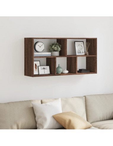 Scaffale a Parete Rovere Marrone 100x25x50 cm in Truciolato