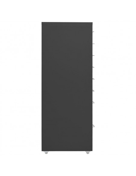 Schedario Mobile Antracite 28x41x109 cm in Metallo
