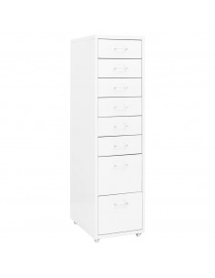 Schedario Mobile Bianco 28x41x109 cm in Metallo 2