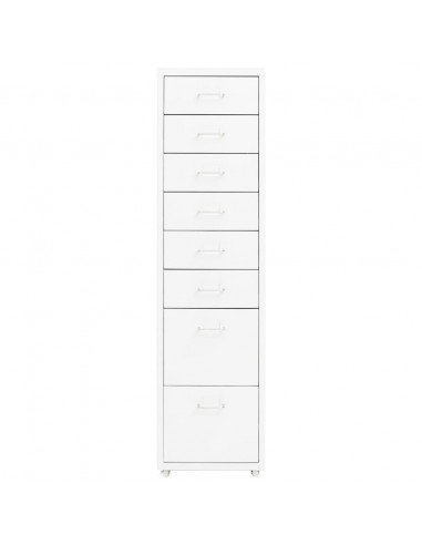 Schedario Mobile Bianco 28x41x109 cm in Metallo