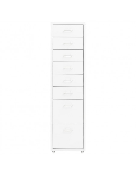 Schedario Mobile Bianco 28x41x109 cm in Metallo