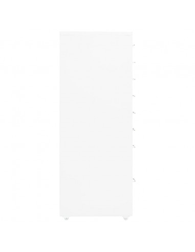 Schedario Mobile Bianco 28x41x109 cm in Metallo