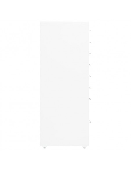 Schedario Mobile Bianco 28x41x109 cm in Metallo