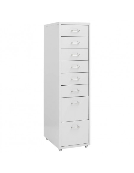 Schedario Mobile Grigio 28x41x109 cm in Metallo
