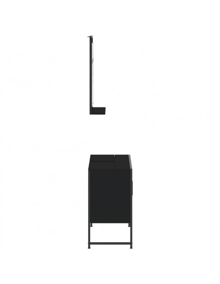 Set Mobili da Bagno 2 pz Nero in Legno Multistrato