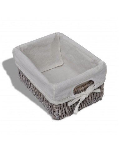 Struttura Stoccaggio in Legno con 3 Cestini Intrecciati Marrone