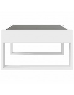 Tavolino da Salotto con LED Infinity Bianco 70x53x30 cm 2